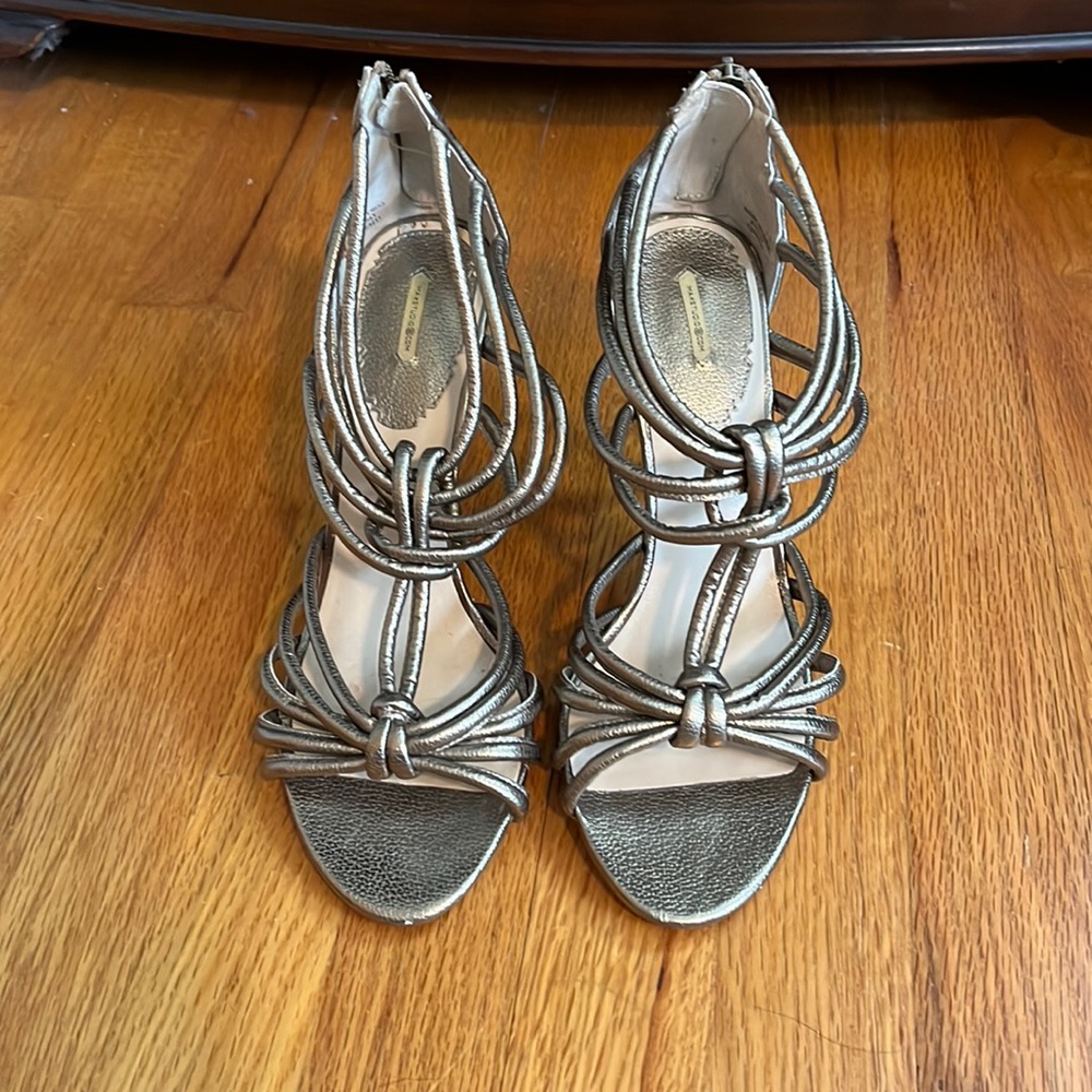 Max Studio metallic t-strap heels